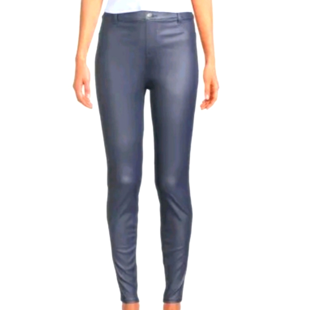 NEW Time and Tru Coated Jegging Women's High Rise Stretch Pants in Grey S(4-6)